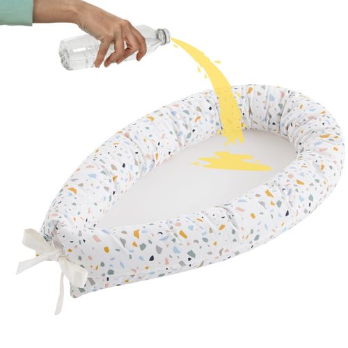 Cocon De Bébé En Coton Hypoallergénique ¿ Nid Réducteur De Lit Déhoussable Et Lavable, Imperméable, Convertible (Zenith Granite)