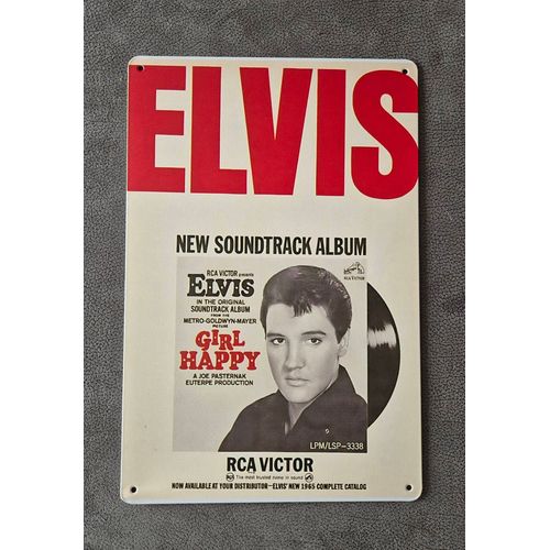 Plaque métallique décorative Elvis Presley "Girl Happy"