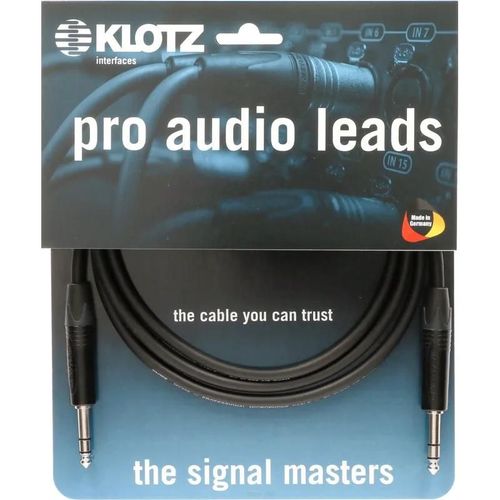 Klotz B4PP1-1500 câble Neutrik jack 3p - jack 3p 15 m