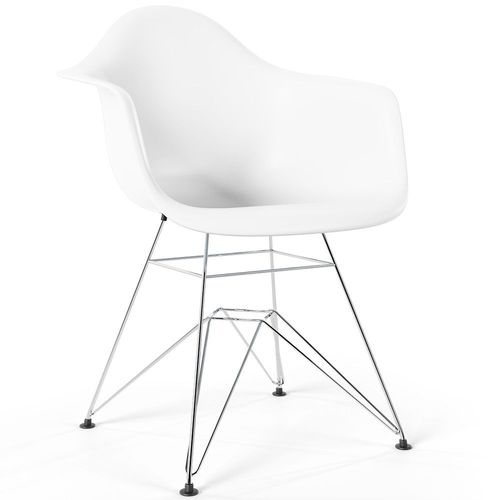 Chaise De Salle À Manger - Design Scandinave Et Pieds En Métal - Skandiva Blanc