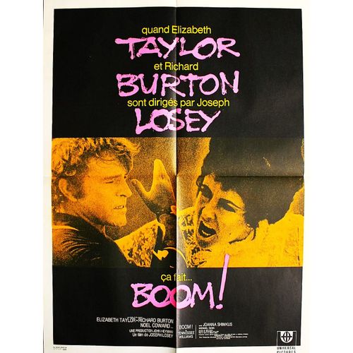 Boom ! De Joseph Losey - 1968 - Richard Burton - Elizabeth Taylor - Affiche De Cinéma Originale - 60 X 80 ( Affichée Sur Les Coins) - Bon Etat ***