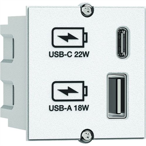 Bachmann Chargeur Double Usb A/c 22w Blanc