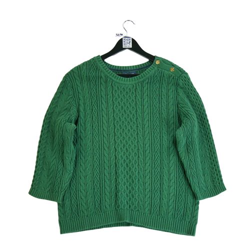 Reconditionné - Pull Femme En Maille Torsadée Vert - Taille Xl - Femme - Vert