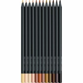Crayons De Couleur - 12 Teintes Peaux - Faber-Castell - Black Edition