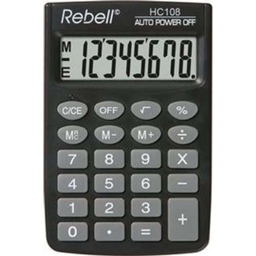 Calculatrice Rebell, RE-HC108 BX, black, pocket, 8-digit