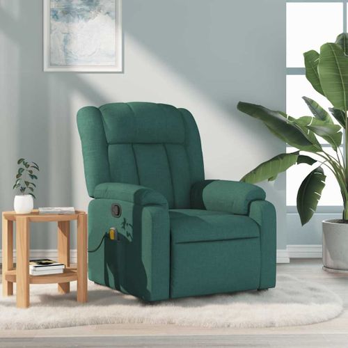 Vidaxl Fauteuil De Massage Inclinable Vert Foncé Tissu