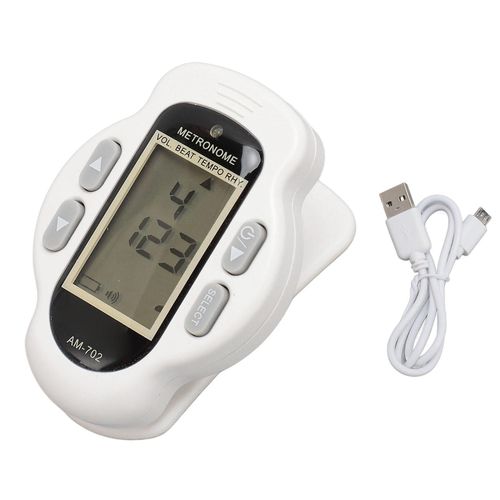 Clip On Métronome 30 À 260bpm 0 À 9 Gamme Rythmique Affichage Lcd Mini Métronome Numérique Rechargeable Pour Instruments