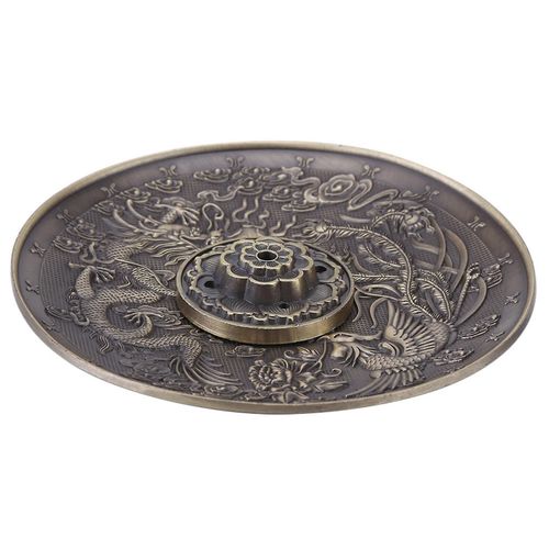 Encens en alliage de zinc bâton brûleur support dragon motif encensoir plaque pour chambre à coucher Temple Bronze