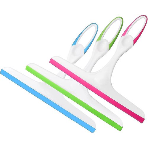 3pcs Douche Squeegee, Nettoyant pour Window Squeegees pour salle de bain Glass Door Mirror Car Windshield, épaissir le plastique et le silicone