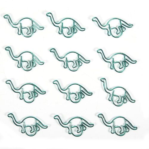 12 Pcs Clip Dinosaure En Forme De Couleur Enduit Multifonction Épaissi Trombone 3x3cm