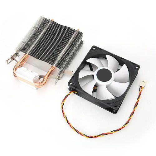 Ventilateur de processeur 3 broches Connecteur Accessoire d¿ordinateur Non Léger 2 Tuyau en laiton pour AMD 775 / 1155 / Intel (Blanc)