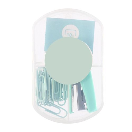 Mini Agrafeuse Effort D¿Économie Portable Petite Agrafeuse Mignonne Avec Agrafe Et Trombone Pour L¿École De Bureau Vert Menthe
