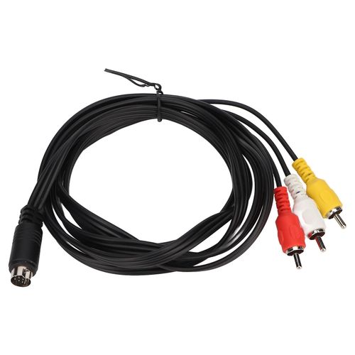 Mini DIN 10 broches vers 3 RCA Câble mâle à mâle Signal clair Câble d¿adaptateur vidéo pour moniteur TV Projecteur 5,9 pieds