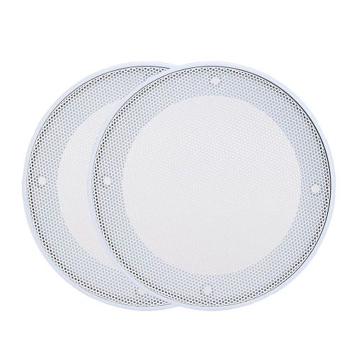 2PCS 4 pouces Haut-Parleur Haut-parleur Housse De Protection Haut-Parleur Décoration (Blanc Blanc)