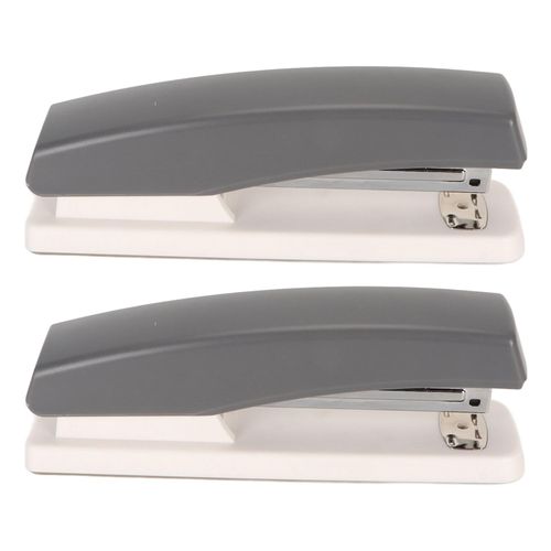 Agrafeuse De Bureau 20 Feuilles Capacité Empêcher Le Glissement Portable Petite Agrafeuse Pour Bureau École Maison 2pcs Gris