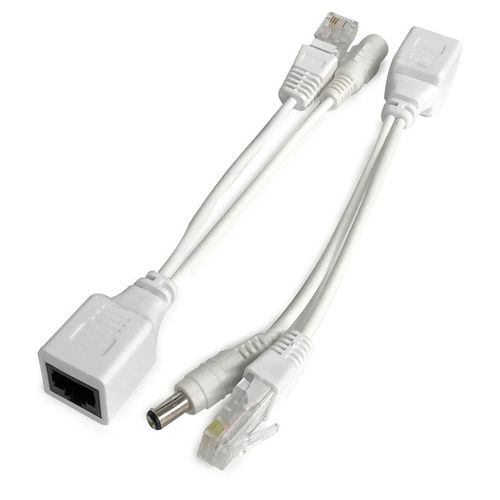 Kit d¿injecteur et de répartiteur PoE passif 12 paires Injecteur PoE 12V et répartiteur pour accessoire de périphérique réseau sans fil blanc