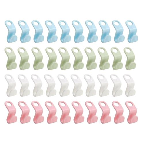 40 Pcs Vêtements Cintre Connecteur Crochets Placard Cintres Organisateur Clip peu encombrant