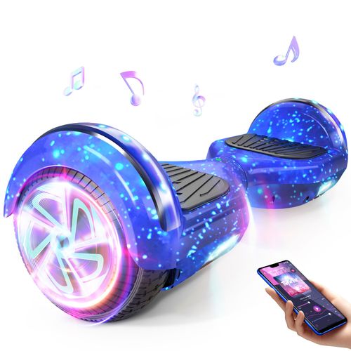 Sisigad Hoverboard 6.5'' Hy-A02c, Bluetooth+Lumière Led, Autonomie 7-8km, Vitesse Maximale 10km/H, Batterie 18v/2.6ah, Meilleur Cadeau Pour Les Enfants-Couleur Des Bleu