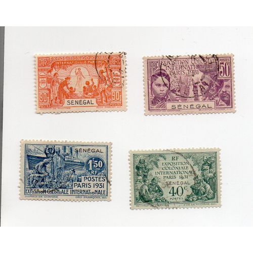 Sénégal- Lot De 4 Timbres Oblitérés- Exposition Coloniale De 1931