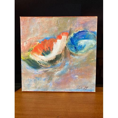Peinture Semi-Abstraite « Fleurs » 30 X 30