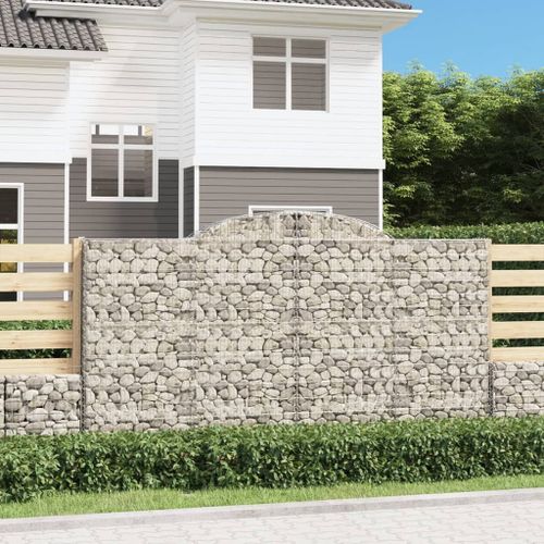 Vidaxl Paniers À Gabions Arqués 30 Pcs 300x50x160/180 Cm Fer Galvanisé