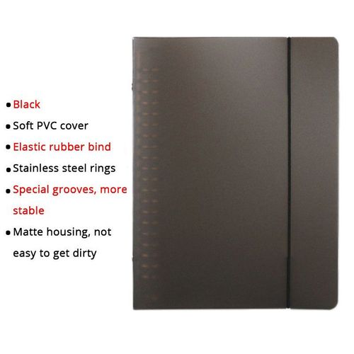 Cahier De Reliure Pour Tous Les Jours,Bloc-Notes,Bloc-Notes,Grille,Ligné,Pointillé,Vierge,Agenda,Licence,Journal,École,Fournitures De Bureau,A4,A5,B5 - Type Black Shell 1pc-A4