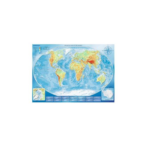 Puzzle Trefl - Grande Carte Physique Du Monde, 4000 Pièces