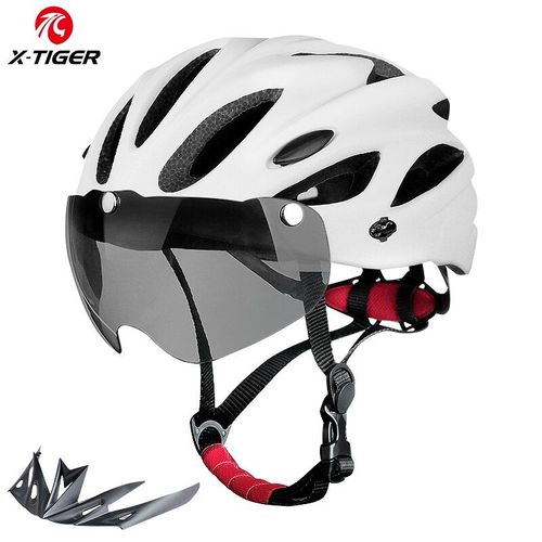 Casque De Vélo Avec Led Feu Arrière Casque De Cyclisme Adulte Fit 58-62cm Léger Respirant Coloré Casques De Vélo Accessoires - Type White #A