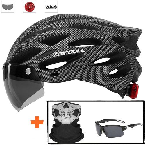 Casque De Sécurité Ultraléger Pour Cyclisme,Moto,Vélo,Feu Arrière,Visière À Lentilles Parfaites,Vélo De Route De Montagne,Extérieur - Type Silver C-M(55-59cm)