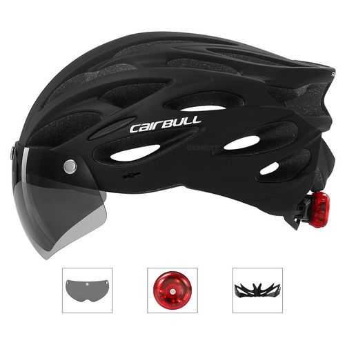 Casque De Sécurité Ultraléger Pour Cyclisme,Moto,Vélo,Feu Arrière,Visière À Lentilles Parfaites,Vélo De Route De Montagne,Extérieur - Type Black-L(59-61cm)