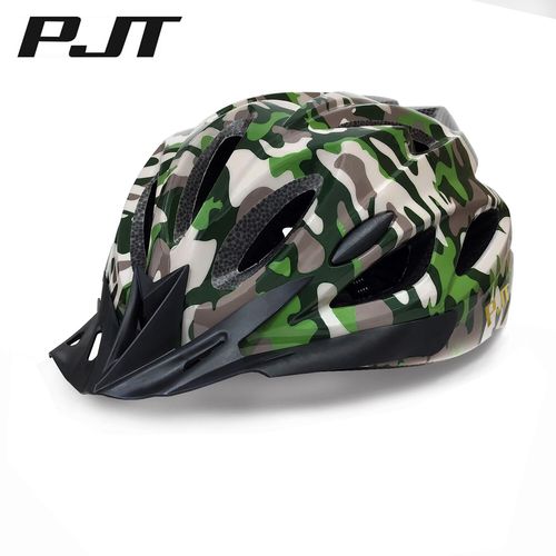 Casque De Vélo Léger Pmt Avec Doublure Creuse,Protection De La Tête De Sécurité,Casque De Vélo Vtt,Motif Carbone,Confort D'équitation - Type Camouflage Pattern