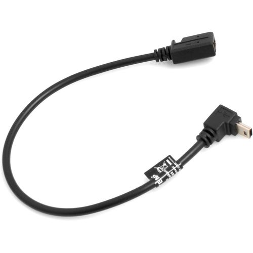 Câble Mini Usb Angle 90 ° Vers Le Haut Angle Sur Adaptateur Mini Usb Femelle + Câble De Chargement Et De Données 27 Cm