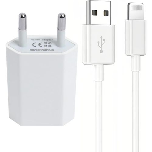 Chargeur Compatible 11, 8, Xr, Se, X, Xs, Xs , 7, 6, 10, 12, 13, 14, 8 Plus, 7 Plus, 6S, Airpods, Pad, 5V 1A, Cable De Chargeur 2M Et 5W Pr S Usb, Adaptateur De Charger Avec Câble