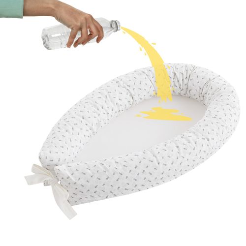 Cocon De Bébé En Coton Hypoallergénique ¿ Nid Réducteur De Lit Déhoussable Et Lavable, Imperméable, Convertible (Grey Atlantis)