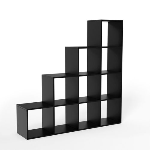 Miadomodo® Étagère Escalier - 10 Compartiments Carrés, Moderne, Robuste - Meuble Rangement, Étagère Bibliothèque, Salon, Chambre