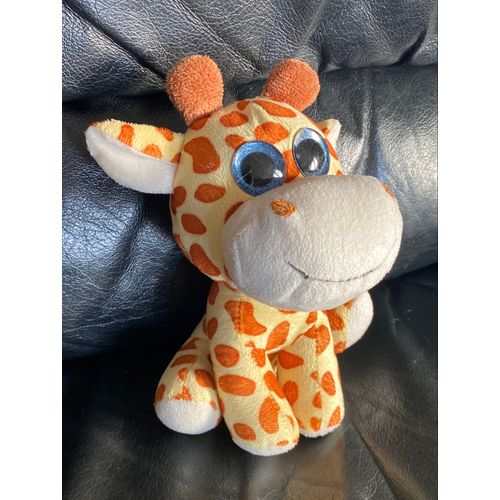 Doudou Peluche Girafe Assise Gris Yeux Sandy 19cm