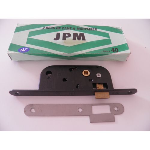 Serrure à larder Standard à Bec de cane Axe:40 Réversible D.ouG. JPM 250 - Bouts ronds +Gâche