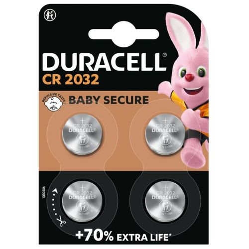Piles boutons au lithium Duracell spéciales 2032 3V, lot de 4 (DL2032/CR2032)