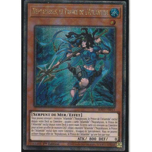 Carte Yu-Gi-Oh - Neptabysses, Le Prince De L'atlantide - Ra03-Fr013 - Qcse - Platinium-Rare - Edition La Bonanza Du Quart De Siècle