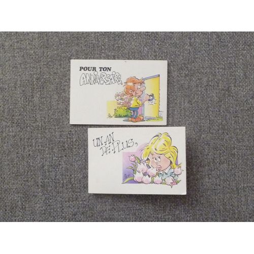 2 Petites Cartes Anniversaire En Carton Pliées En 3