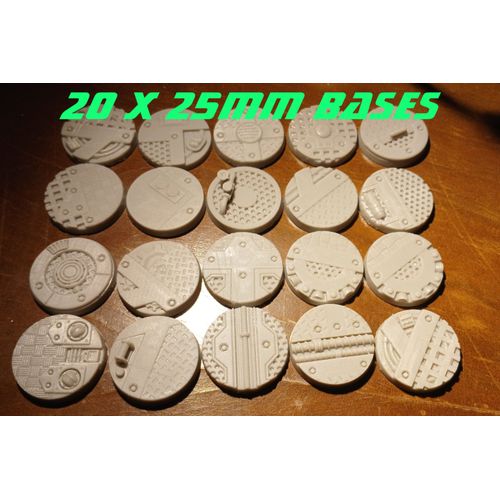 Warhammer Et Jdr - 20x 25mm Socles Resine Futuriste