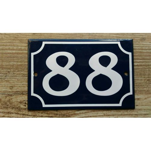 Plaque Numéro De Rue Émaillée N° 88