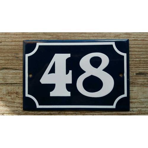 Plaque Numéro De Rue Émaillée N° 48