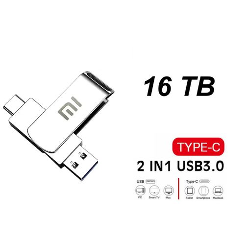clé USB 16TB type c rotative 2 en 1 pour ordinateur téléphone smartphone