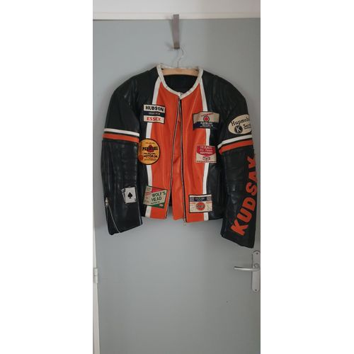 Blouson Kudsak Veste De Moto Cuir Vachette Mixte Taille M