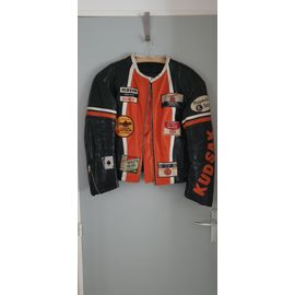 Blouson Kudsak Veste De Moto Cuir Vachette Mixte Taille M