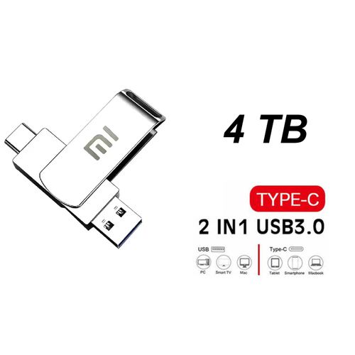 Clé USB 4TB OTG USB-C 2 en 1 flash Compatible Windows, iOS, Android