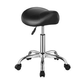 Tabouret De Selle À Roulettes-Vevor-Capacité 204 Kg-Hauteur Réglable-Pour Salon, Massage, Tatouage, Clinique-Noir