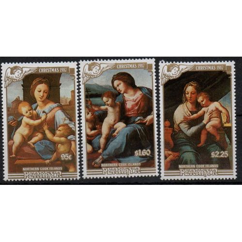 Penrhyn ( Océanie ) Timbres Noël 1987