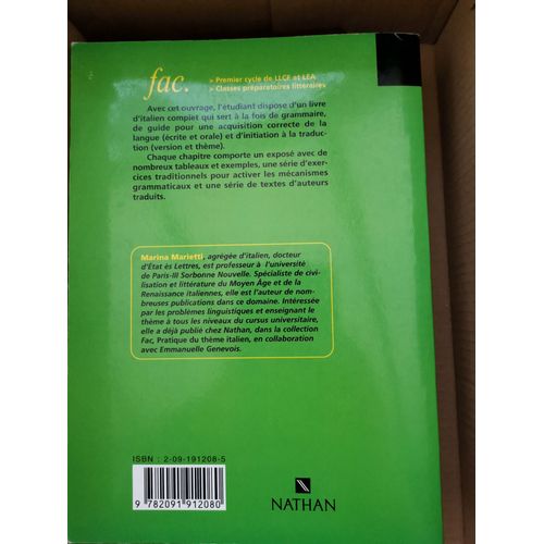 Livre Pratique De La Grammaire Italienne De Marina Marietti